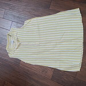Rachel Zoe Yellow, White & Purple Striped Sleeveless Linen Dress size 1X